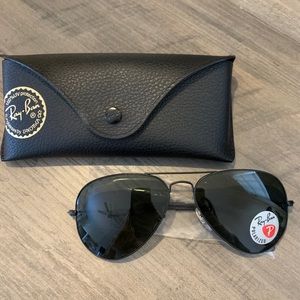 BRAND NEW RayBan Polarized Black Aviators